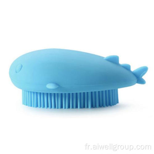 Lavage du cuir chevelu de massage en silicone de brosse de bébé